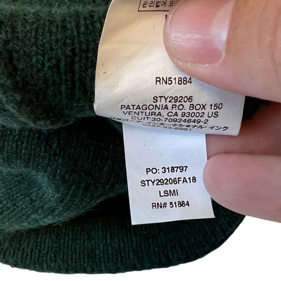 Patagonia Skull Cap Wool Beanie Brodeo Green Live Simply Patch 29206 Fall 2018 - Picture 6 of 6
